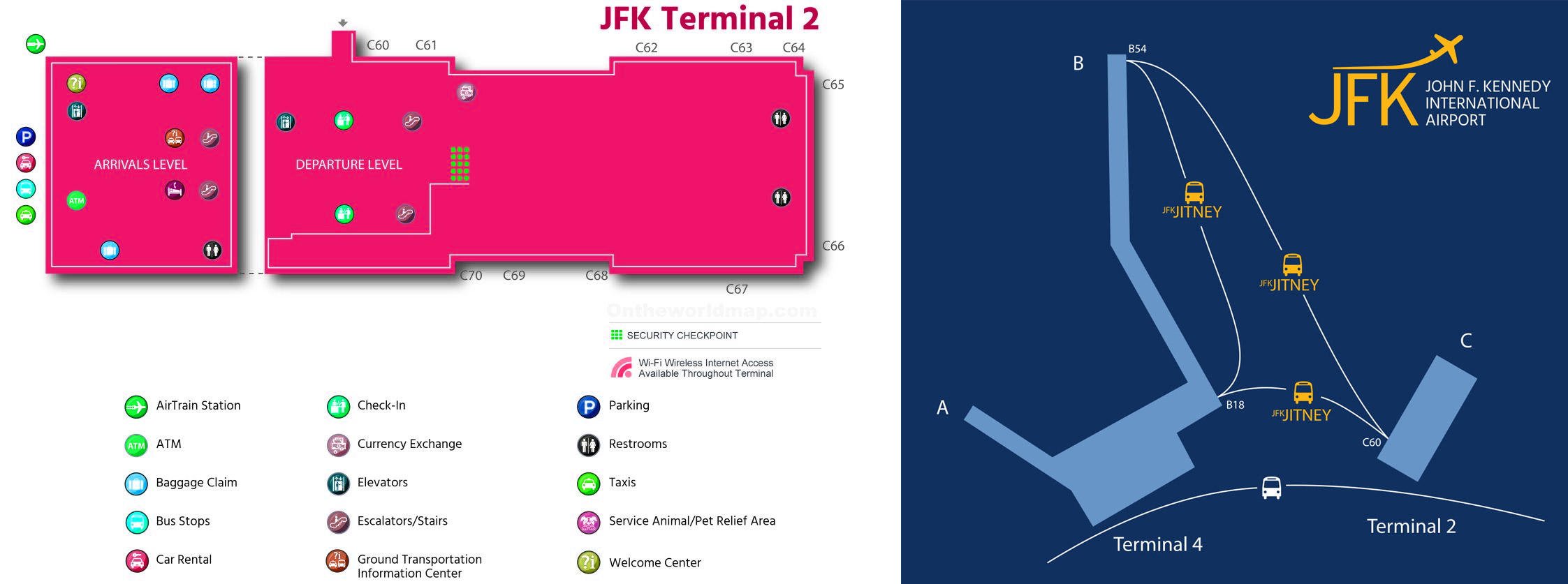 Terminal 2 map jfk New York